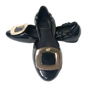 Roger Vivier D'Orsay Patent Leather Ballet Flats Shoes Sz 36 EU~US 6~Retail $445